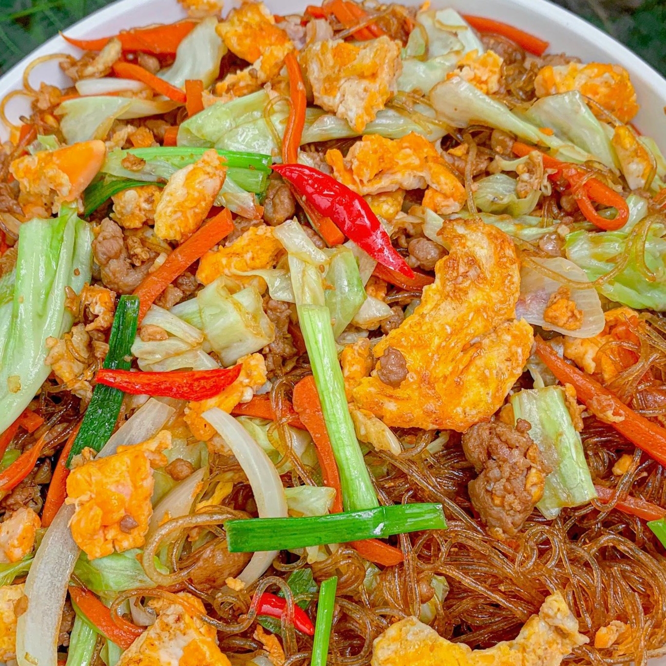 Stir Fried Glass Noodles With Veggies And Choice Of Protein
